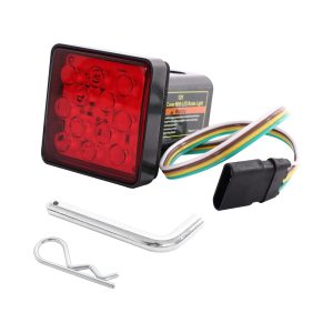 MAXXHAUL 50021 Trailer Hitch Cover with 12 LED's Brake and Tail Light Functions, 1 Pack