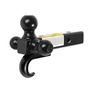 MaxxHaul 50231 Triple Ball Mount with Hook 1-7/8”, 2”, and 2-5/16” Balls Hollow Shank 10000 lbs Capacity fits 2” Receivers Class III and IV Black