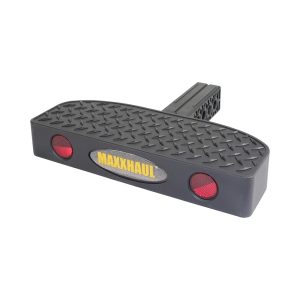MaxxHaul 50234 Hitch Mount Bump Step For 2 inch Hitch Receiver With Anti Slip Platform For RV SUV Truck Flatbed Camper With Safety Reflectors