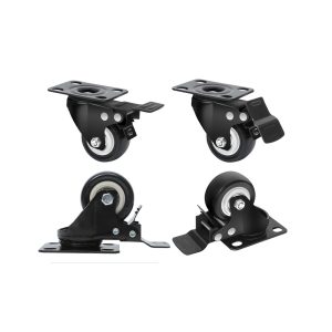MaxxHaul 50685 2" Heavy Duty Locking Swivel Casters with Brakes, 440 lb. Capacity, Ball Bearing Mount - Set of 4, Black