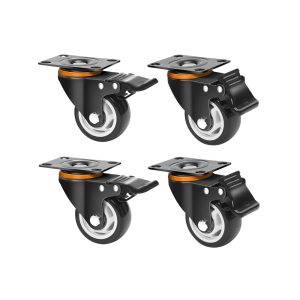 MaxxHaul 50686 3" Heavy Duty Locking Swivel Casters with Brakes, 1000 lb. Capacity, Ball Bearing Mount - Set of 4