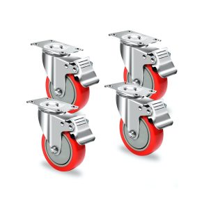MaxxHaul 50687 4" Heavy Duty Locking Swivel Casters with Brakes, 1320 lb. Capacity, Ball Bearing Mount, Set of 4