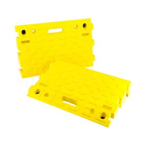 MAXXHAUL 50707 Portable Interlocking Plastic Curb Threshold Ramps Set (Yellow) for Loading Dock, Driveway, Sidewalk for Scooter, Wheelchair, Car, Truck, Motorcycle, Dolly
