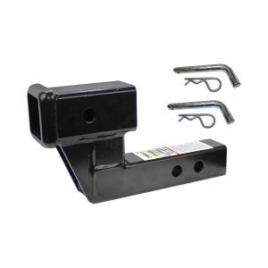 MaxxHaul 50908 Trailer Hitch Riser for 2 Inch Receiver with 4 Inch Rise & Drop with Solid Shaft, with 2 Pack Hitch Pins
