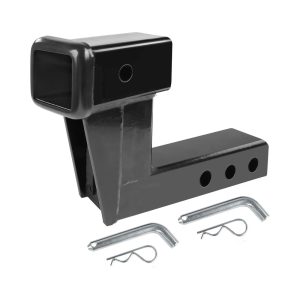 MaxxHaul 50909 Trailer Hitch Riser for 2 inch Receiver with 6 inch Rise & Drop with Solid Shaft, with 2 Pack Hitch Pins