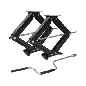 MaxxHaul 50971 Camper RV Trailer Stabilizer Leveling Scissor Jacks with Speed Crank Handle - 4 to 24 Inch Height - 5000lbs Capacity Each | Set of 2