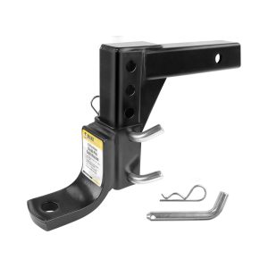 MaxxHaul 51043 Trailer Hitch and Hitch Pin - 8-Position Adjustable Ball Mount Tow Hitch - 5000 lbs. GTW Capacity, Black