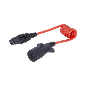MaxxHaul 70086 7-Way Round to 4-Way Flat Trailer Plug Adaptor with 18 Inch Flexible Cable Which Extends To 36 Inches , Red