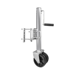 MaxxHaul 70149 Trailer Jack with Dual Wheels - 26-1/2" to 38" Lift Swing Back - 1500 lbs. Capacity ,Zinc, Grey